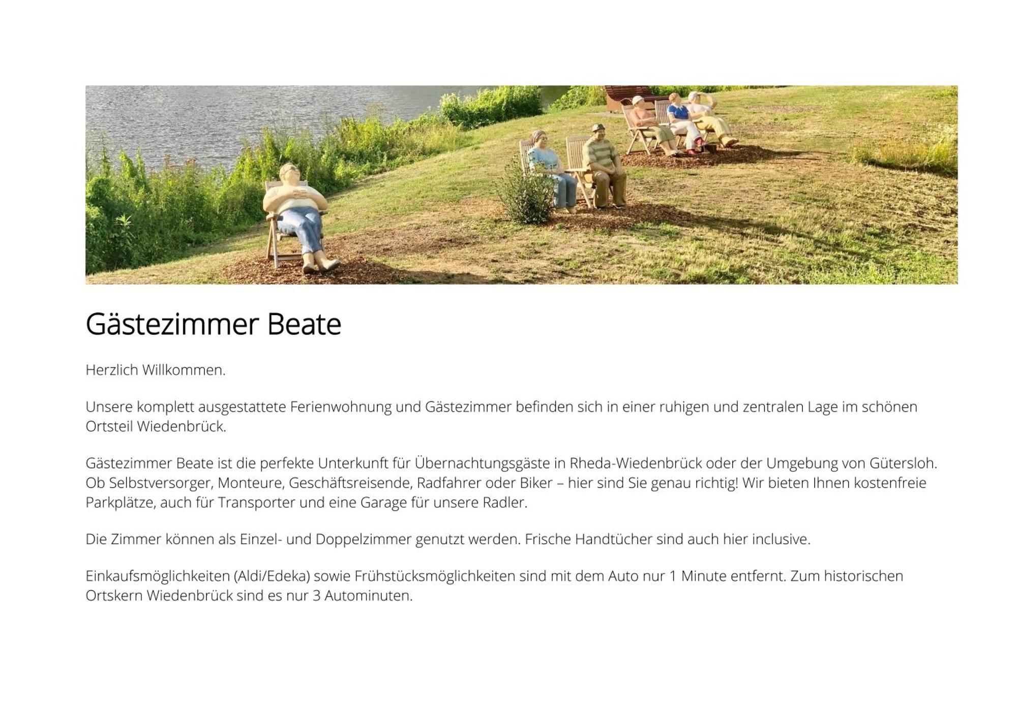 Gaestezimmer Beate Und Ferienwohnung Rheda Wiedenbrueck 외부 사진